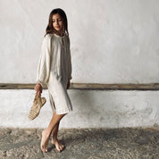 Lina Long Dress - Kids - DS Double Saloo - S000 Natural