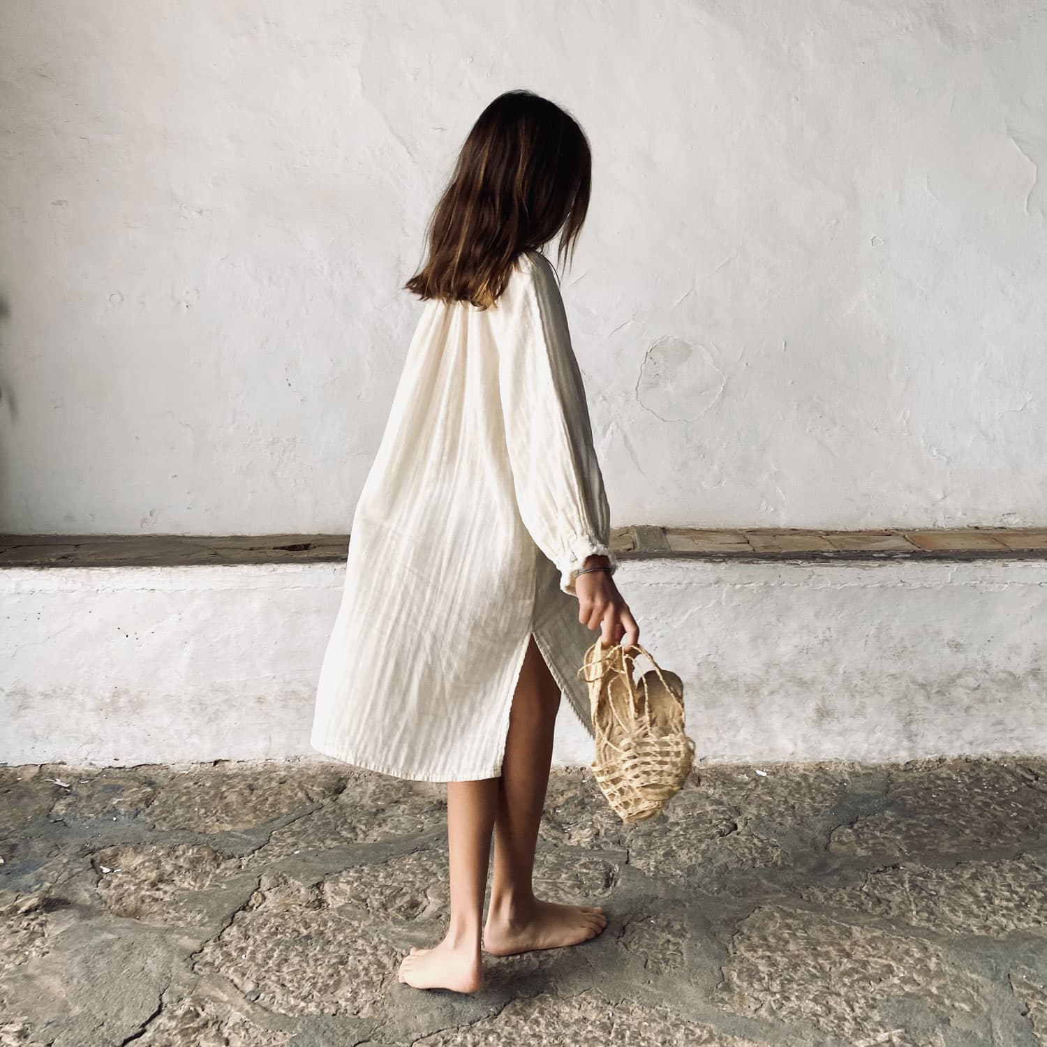 Lina Long Dress - Kids - DS Double Saloo - S000 Natural