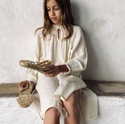 Lina Long Dress - Kids - DS Double Saloo - S000 Natural
