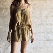 Selene Top - Women - HS Habotai Silk 40 - S050 Antique Bronze