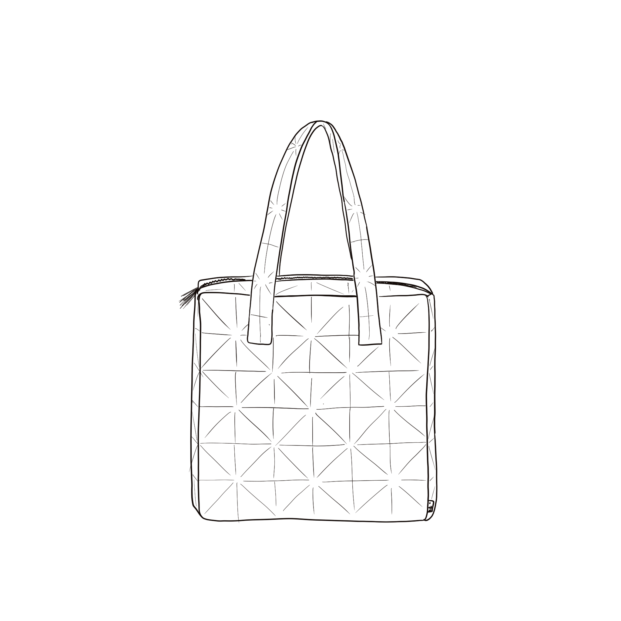Akira Bag - OQ Origami Quilt - S050 Antique Bronze - Small