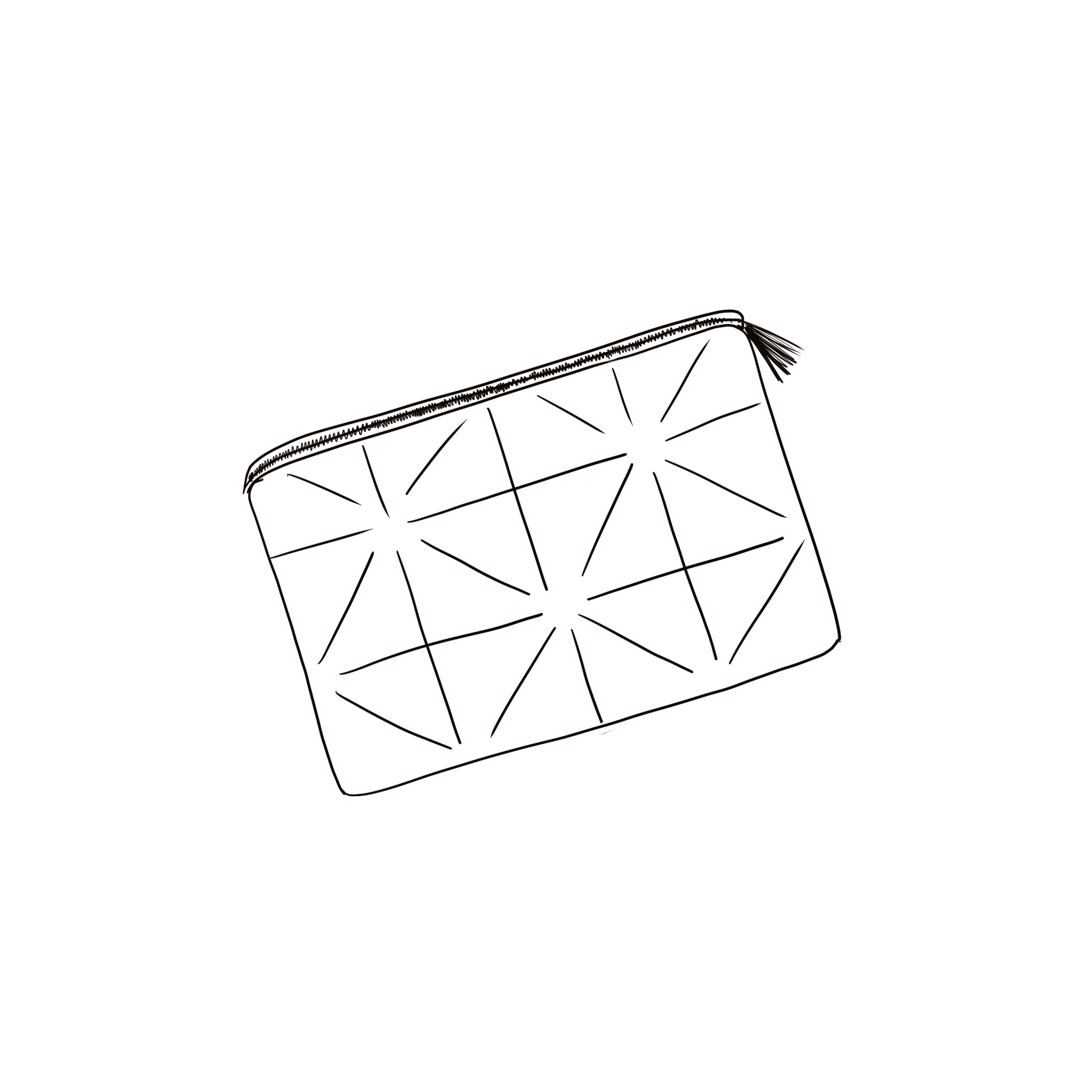 Akira Zip Clutch - OQ Origami Quilt - S050 Antique Bronze
