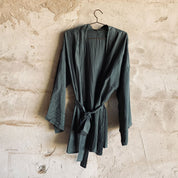 Yoko Kimono - Women - HS Habotai Silk 40 - S021 Dark Green Grey