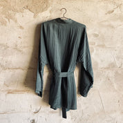 Yoko Kimono - Women - HS Habotai Silk 40 - S021 Dark Green Grey