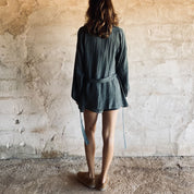 Yoko Kimono - Women - HS Habotai Silk 40 - S021 Dark Green Grey