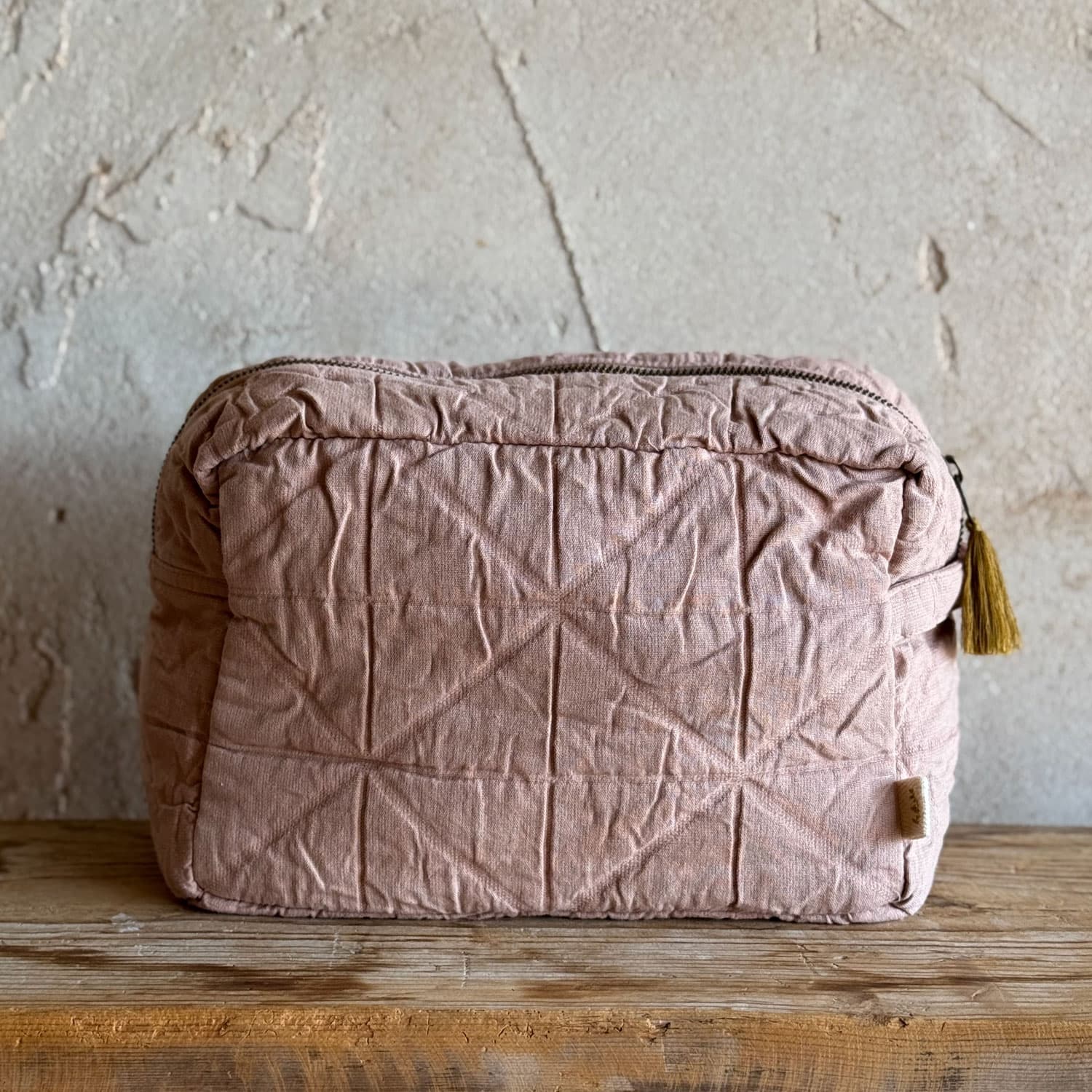 Akira Toiletry Bag - OQ Origami Quilt - S054 Nude Brown - Large