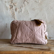 Akira Toiletry Bag - OQ Origami Quilt - S054 Nude Brown - Medium
