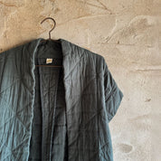 Akira Vest - Women  - OQ Origami Quilt - S021 Dark Grey