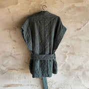 Akira Vest - Women  - OQ Origami Quilt - S021 Dark Grey