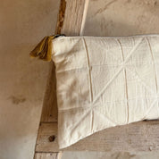 Akira Zip Clutch - OQ Origami Quilt - S000 Natural