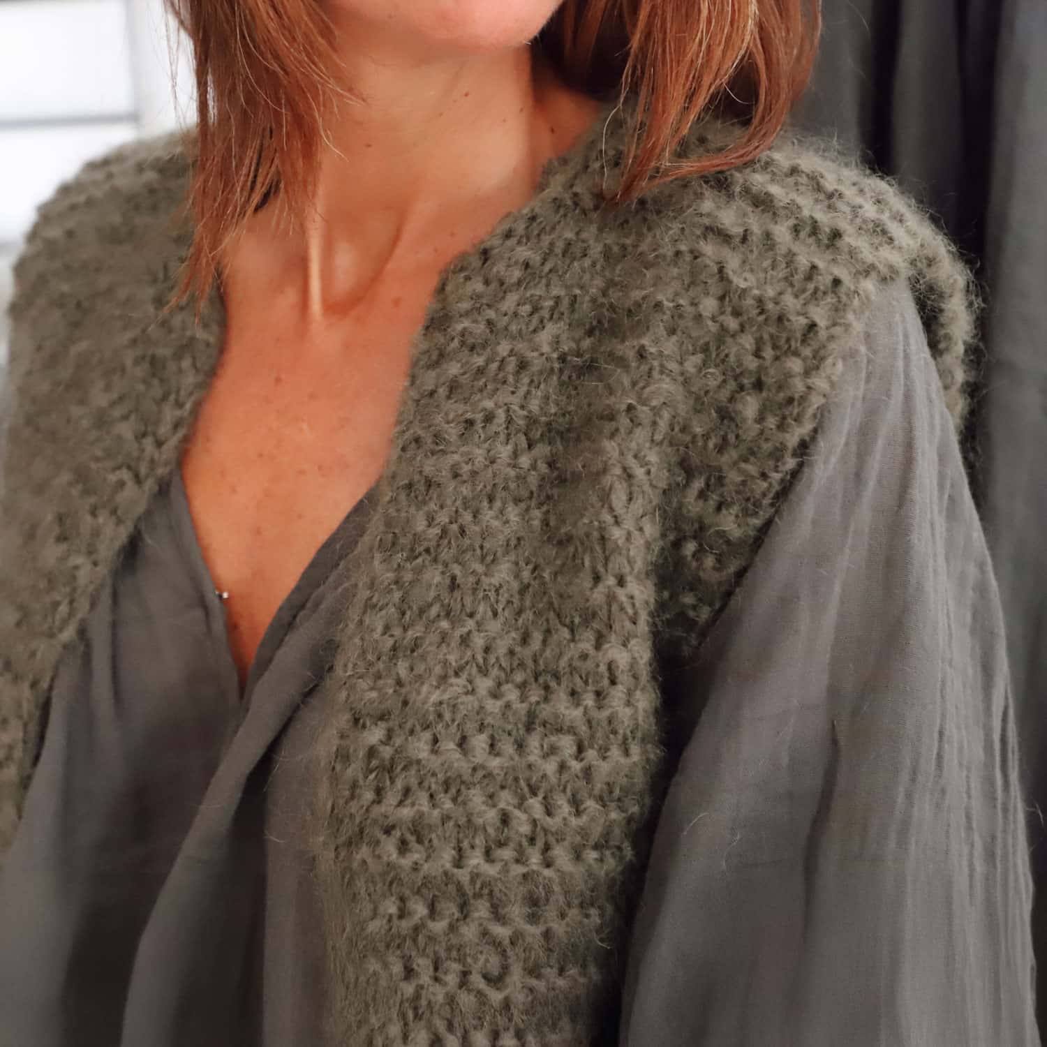 Andrea Gilet - Women - MO Mohair - S005 Khaki – n°74 E-Shop