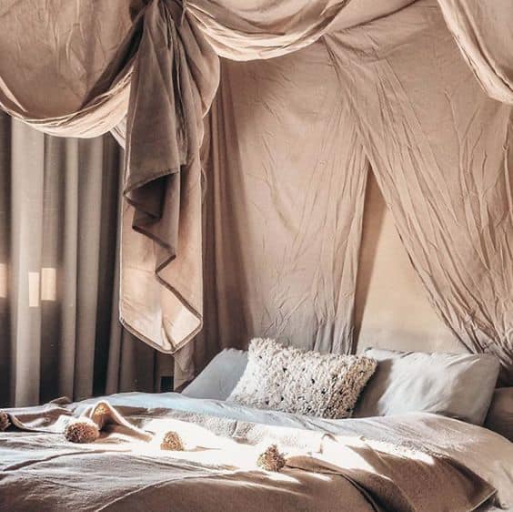 Bed Drape Double - SS Simple Saloo - S018 Powder