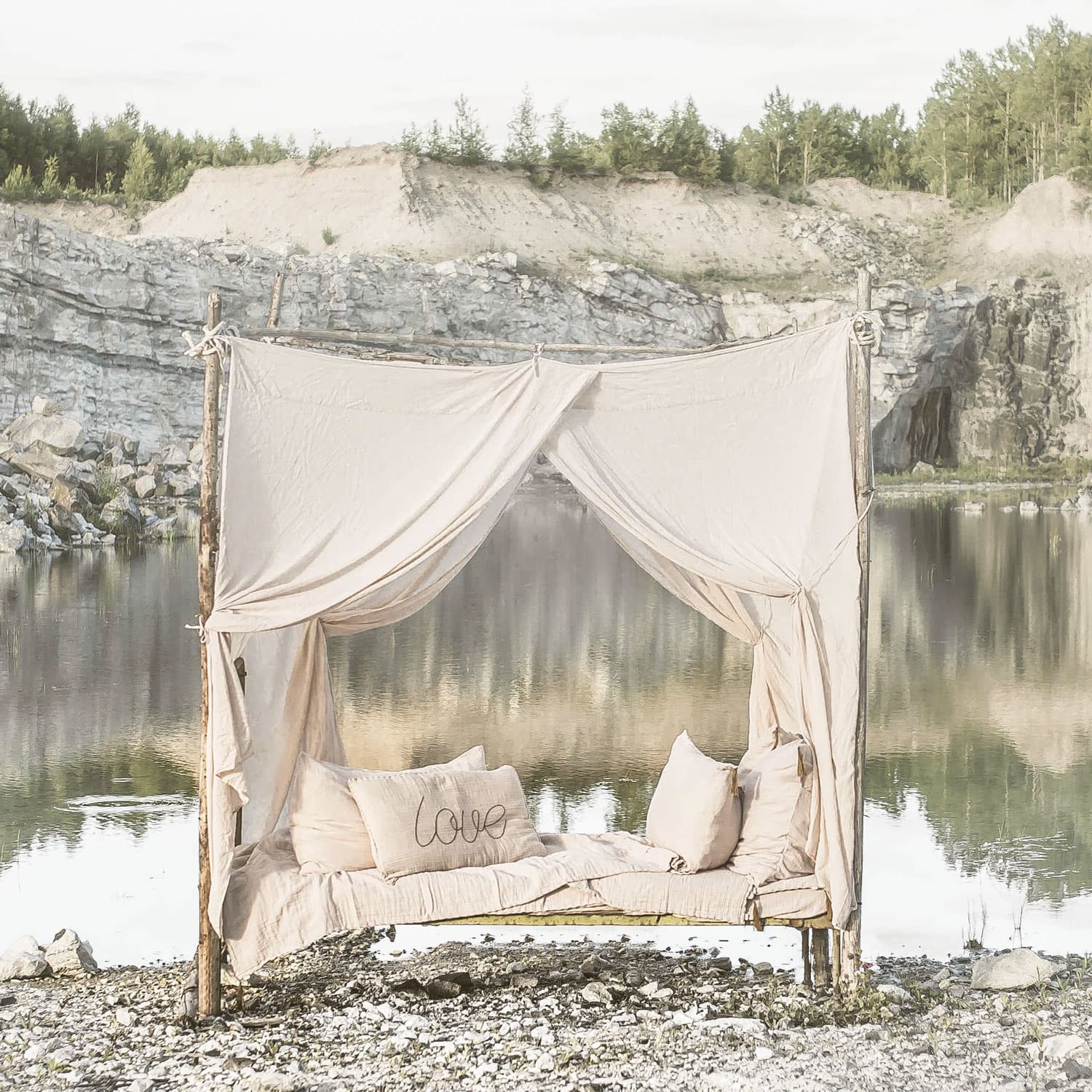 Bed Drape Single - SS Simple Saloo - S018 Powder – n°74 E-Shop