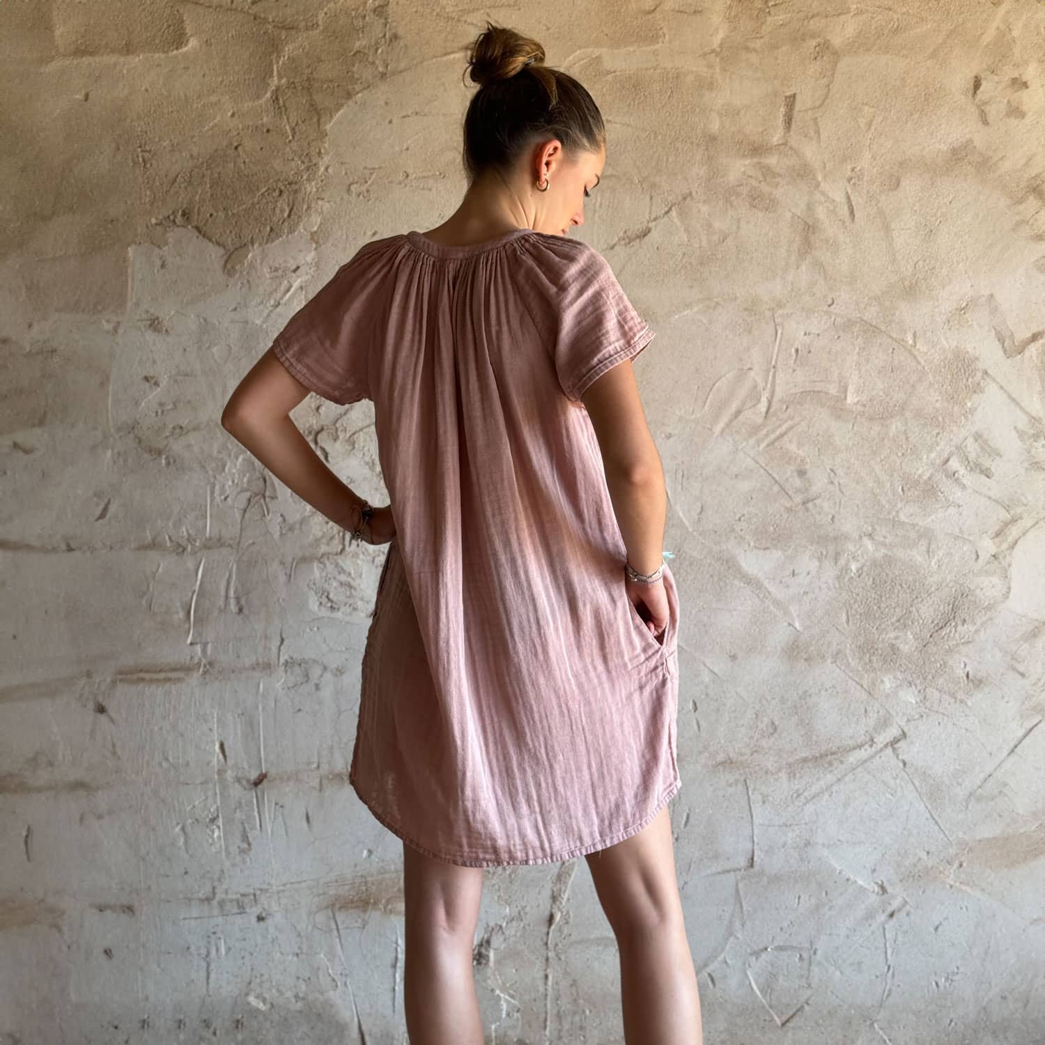 Carla Short Dress - Women - DS Double Saloo - S007 Dusty Pink