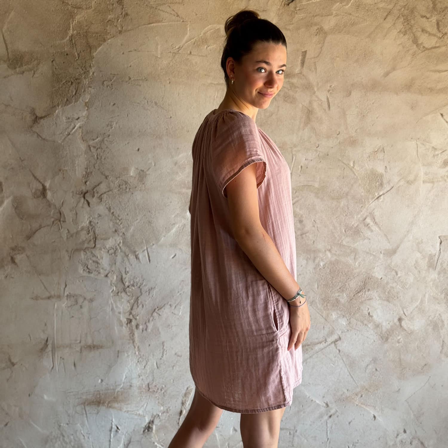 Carla Short Dress - Women - DS Double Saloo - S007 Dusty Pink