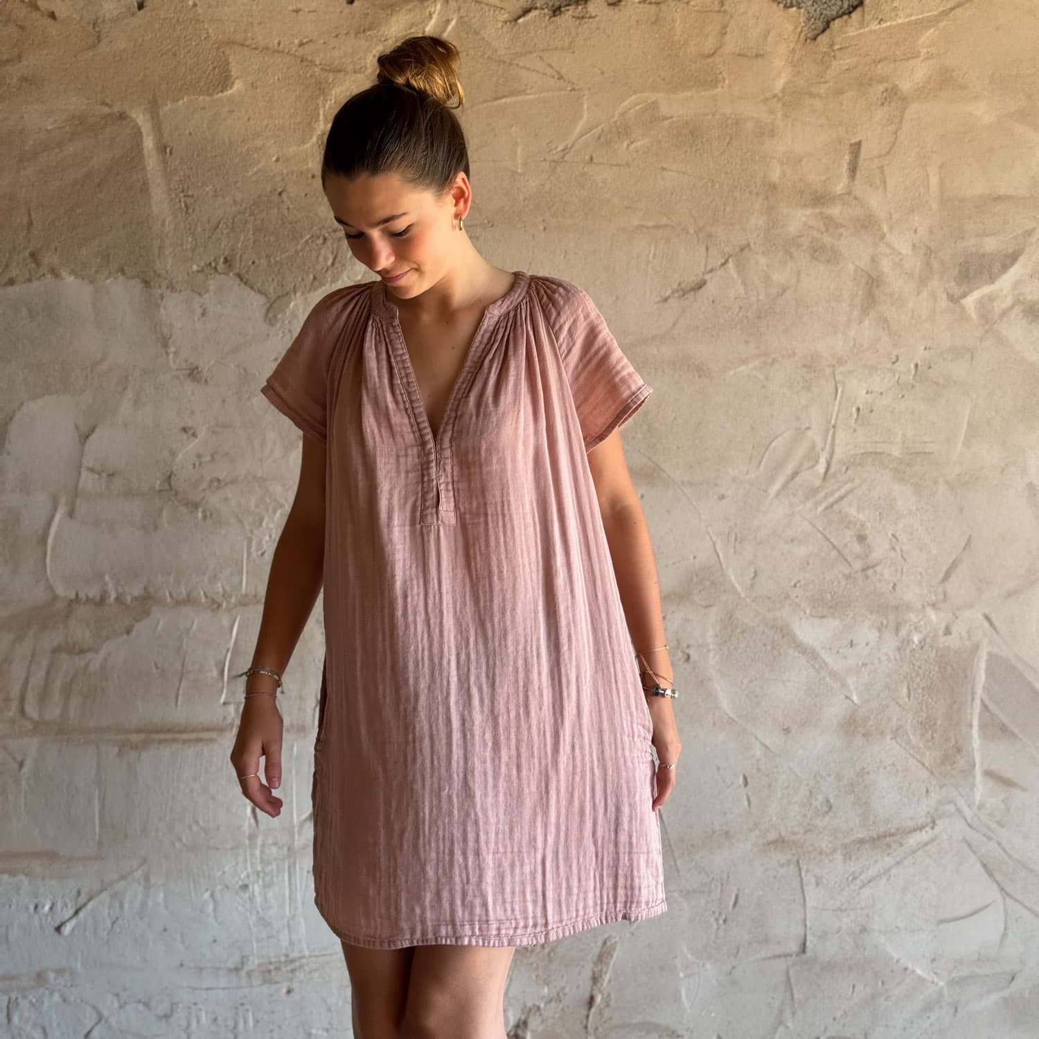 Carla Short Dress - Women - DS Double Saloo - S007 Dusty Pink