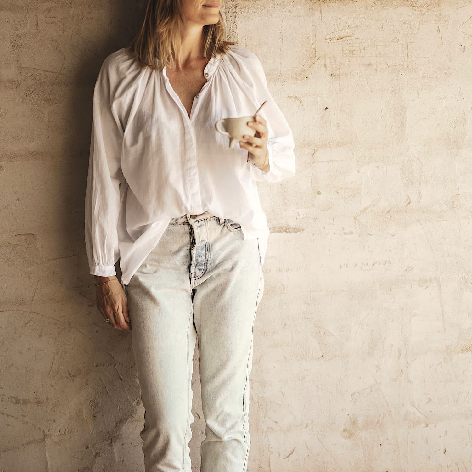 Elena Shirt - Women - SS Simple Saloo - S001 White