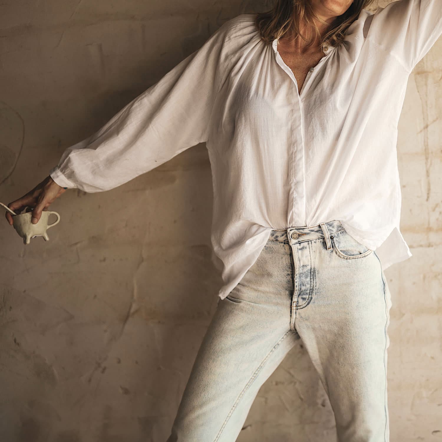 Elena Shirt - Women - SS Simple Saloo - S001 White