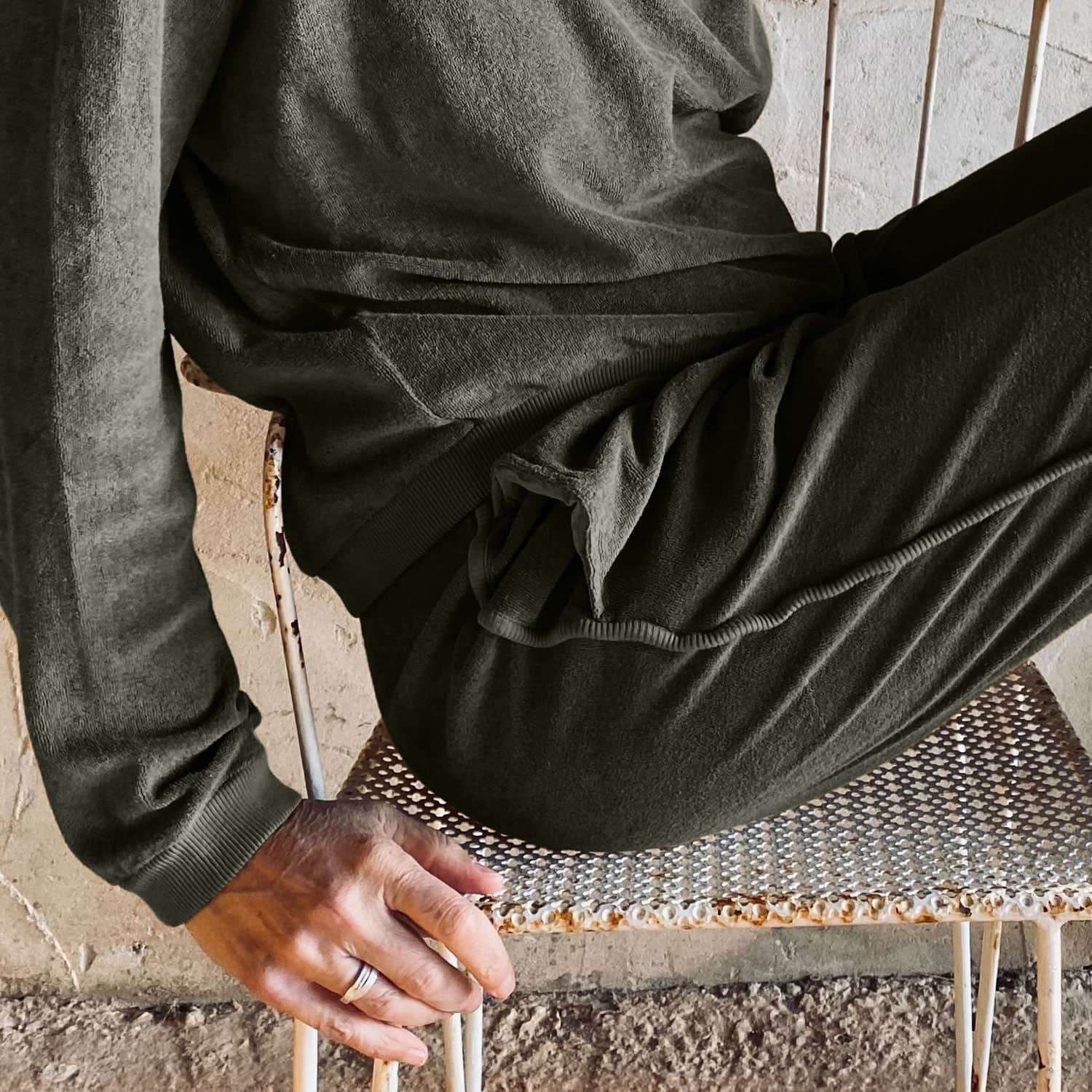 Elie Jogger - Women - TJ Terry Jersey - S021 Dark Green Grey