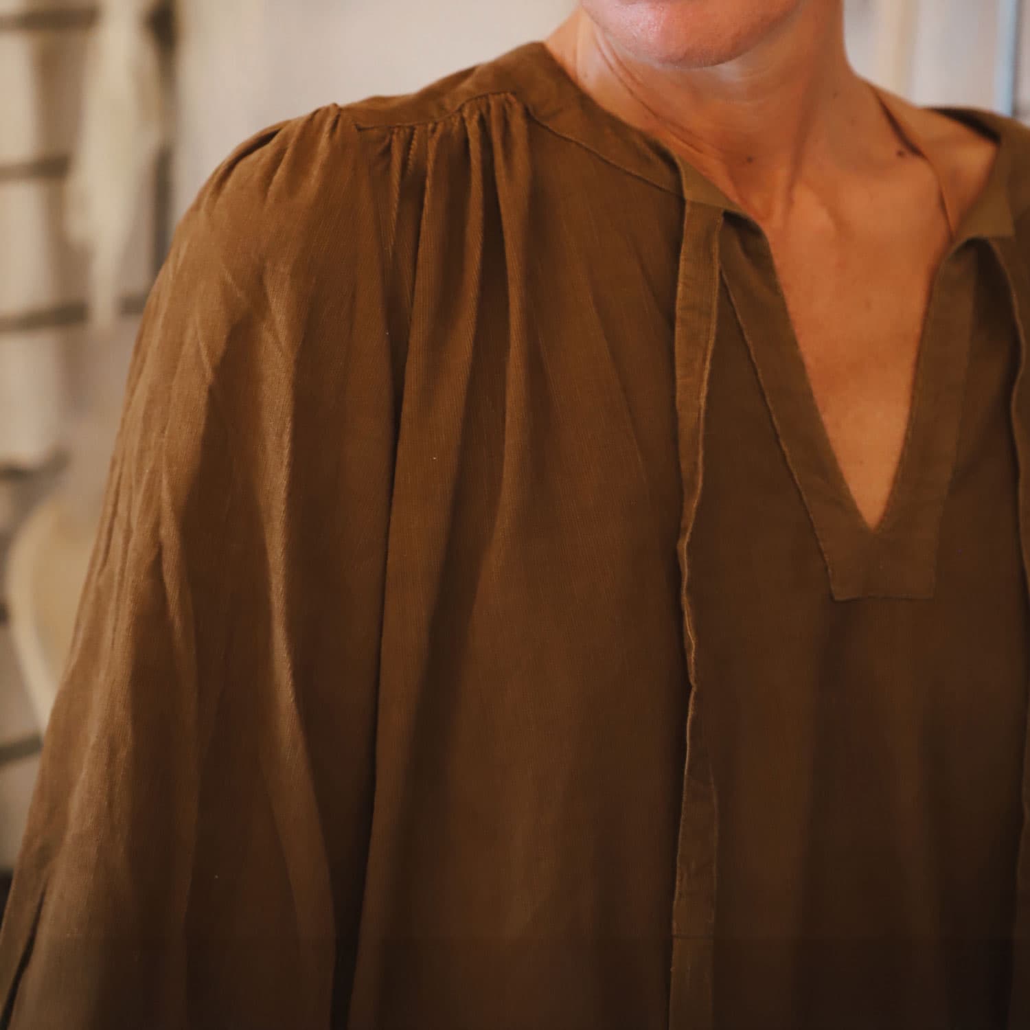 Elisa Dress - Women - CO Cotton Corduroy - S057 Coffee Bronze