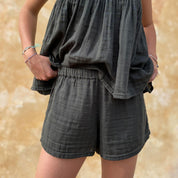 Elka Short Pants - Women - DS Double Saloo - S021 Dark Grey