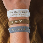 Embroidered Bracelet To the Moon and Back - S000 Natural