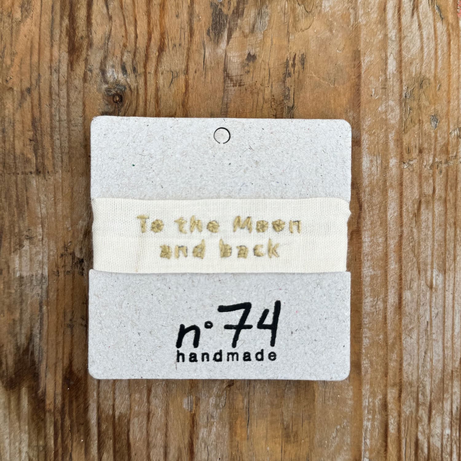 Embroidered Bracelet To the Moon and Back - S000 Natural