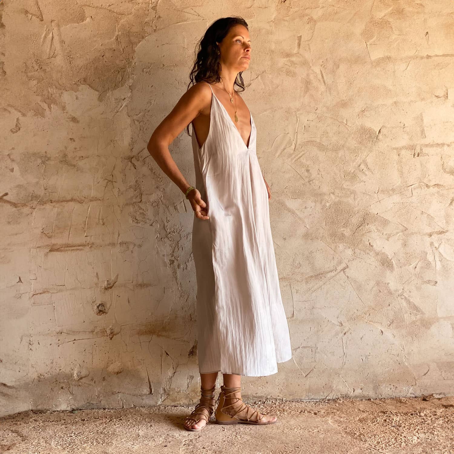 Gisele Dress - Women - HS Habotai Silk 40 - S018 Powder