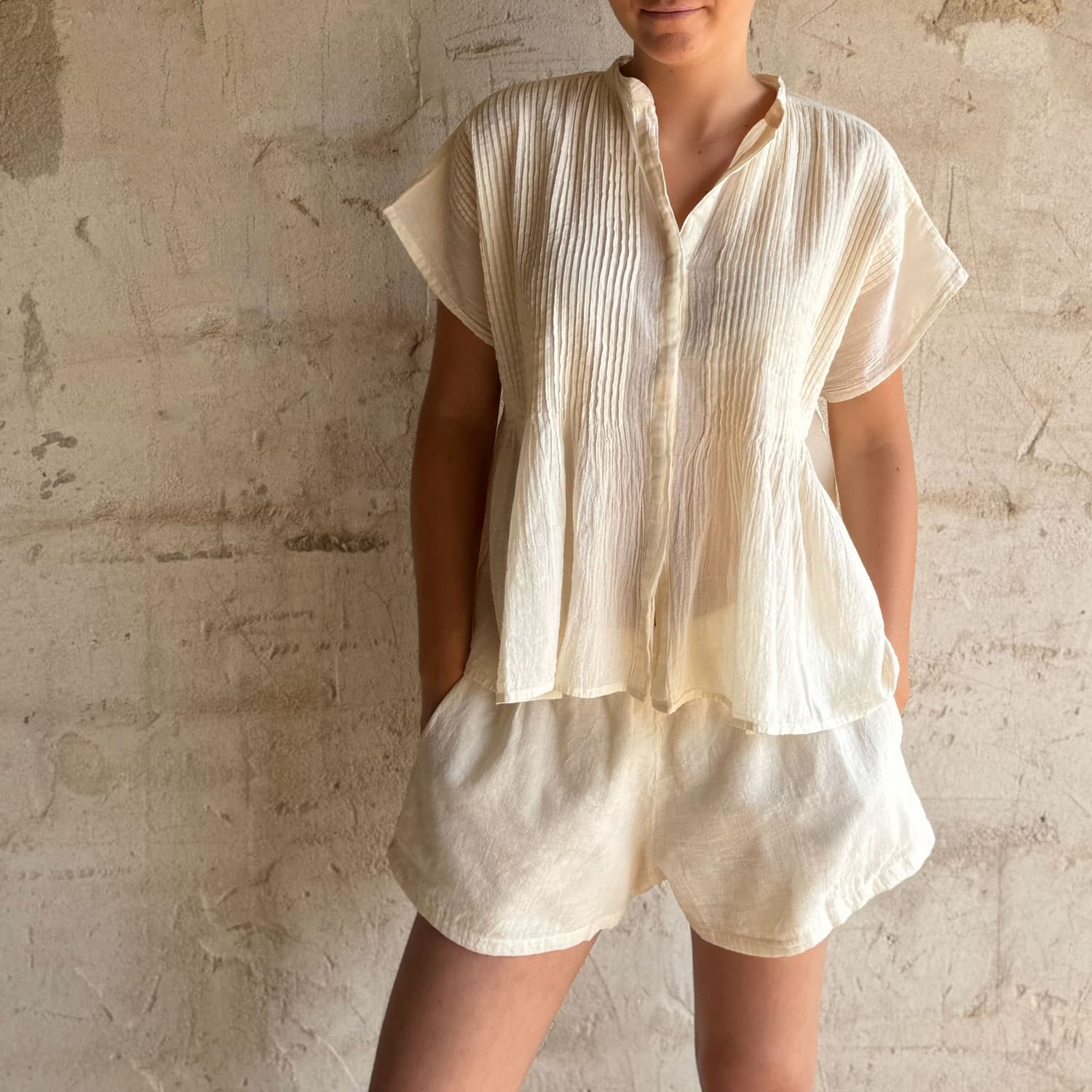 Lucille Shirt - Women - SS Simple Saloo - S100 Raw