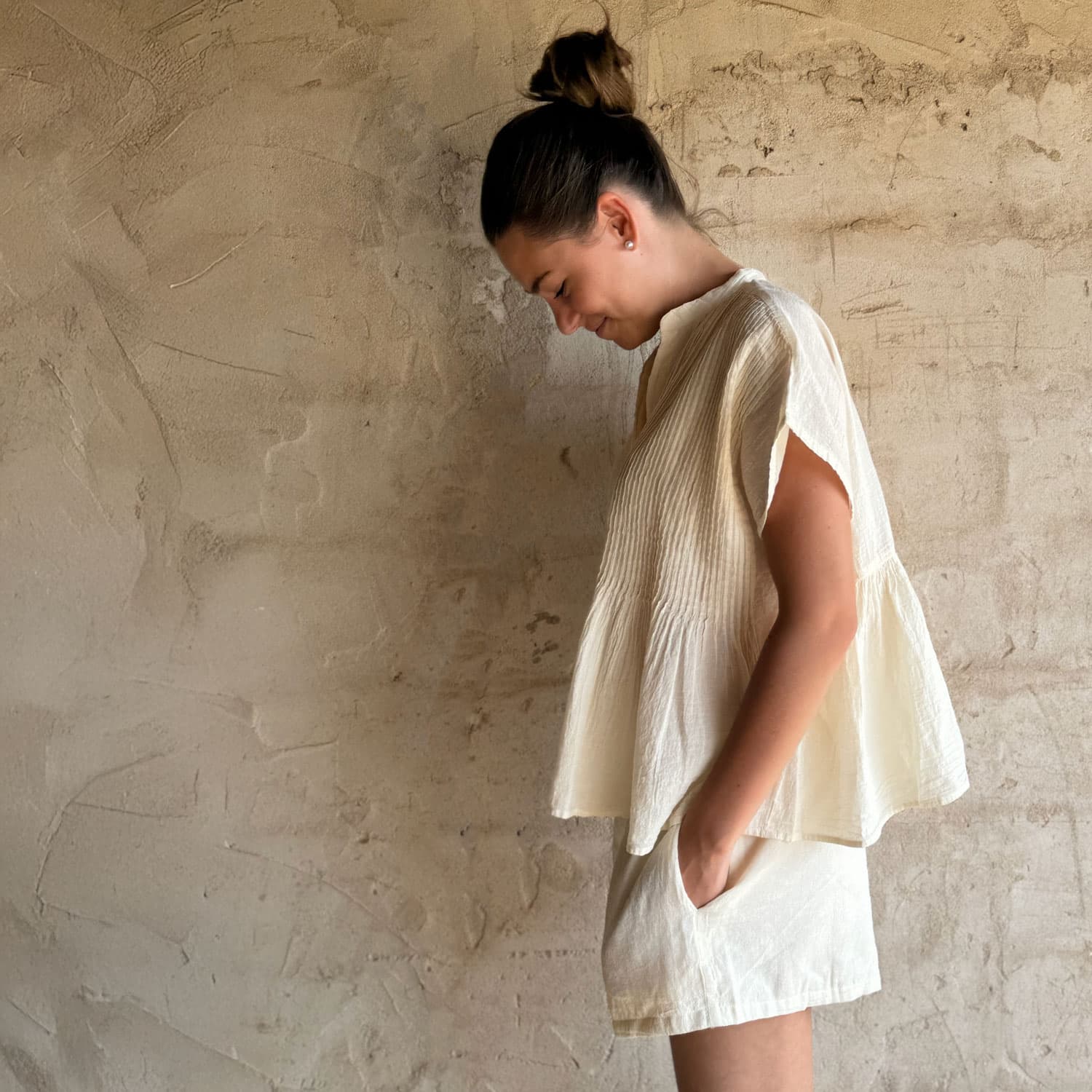 Lucille Shirt - Women - SS Simple Saloo - S100 Raw