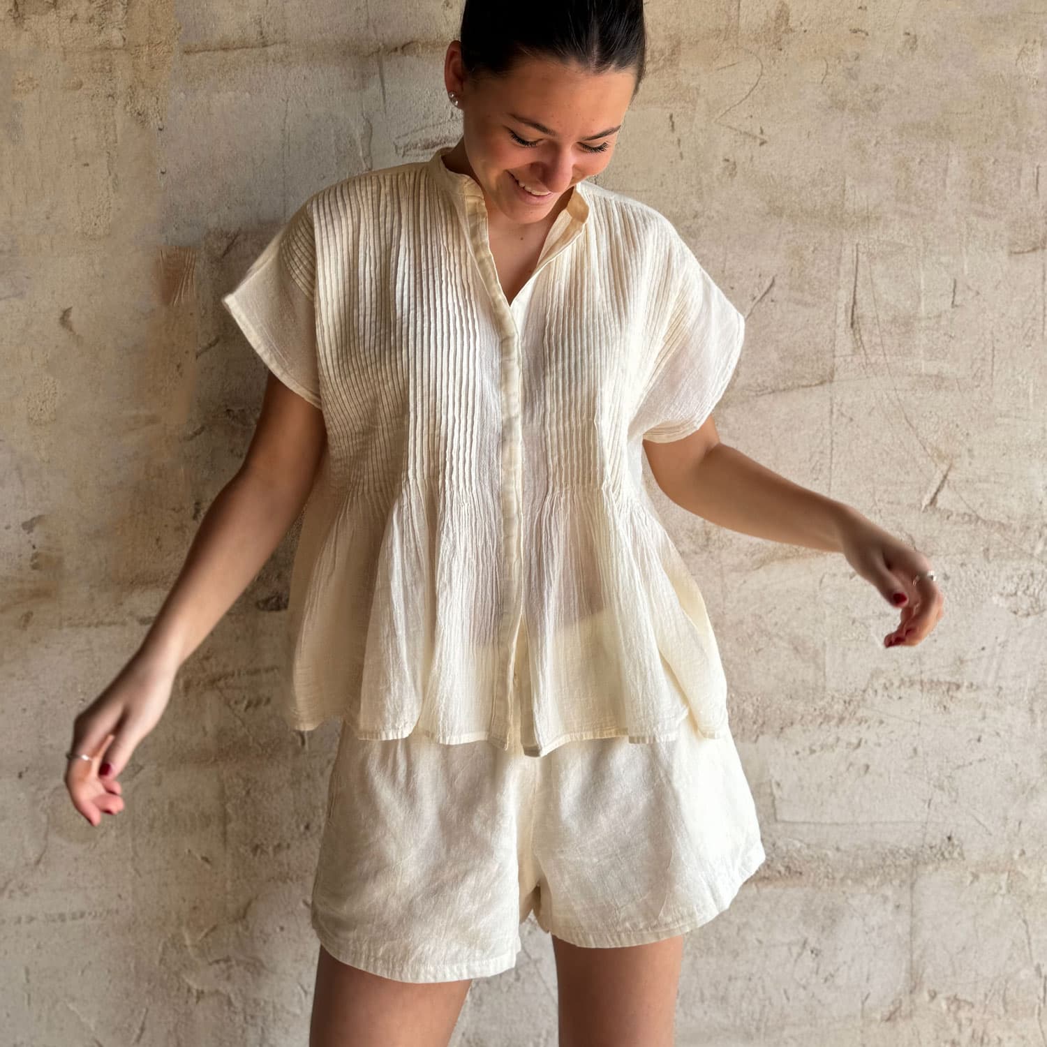 Lucille Shirt - Women - SS Simple Saloo - S100 Raw