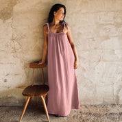 Mia Long Dress  - Women - DS Double Saloo - S007 Dusty Pink
