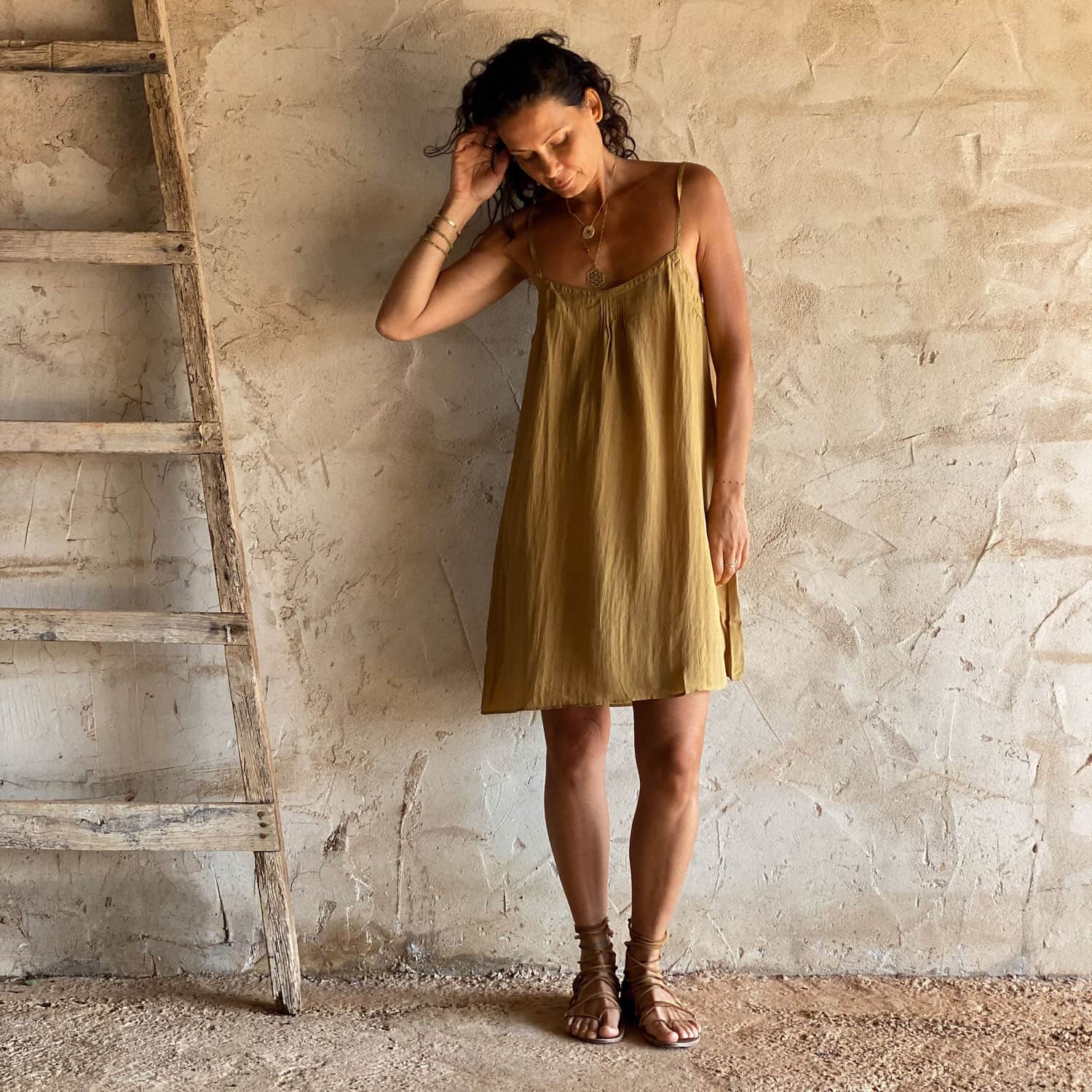 Selene Dress - Women - HS Habotai Silk 40 - S050 Antique Bronze