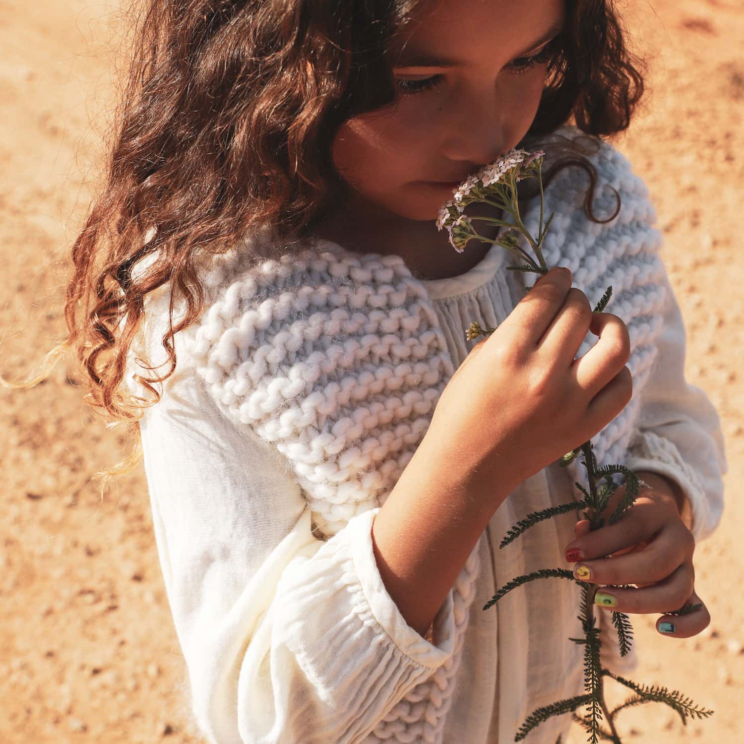 Andrea Gilet - Kids - WA Wool Alpaca - S000 Natural