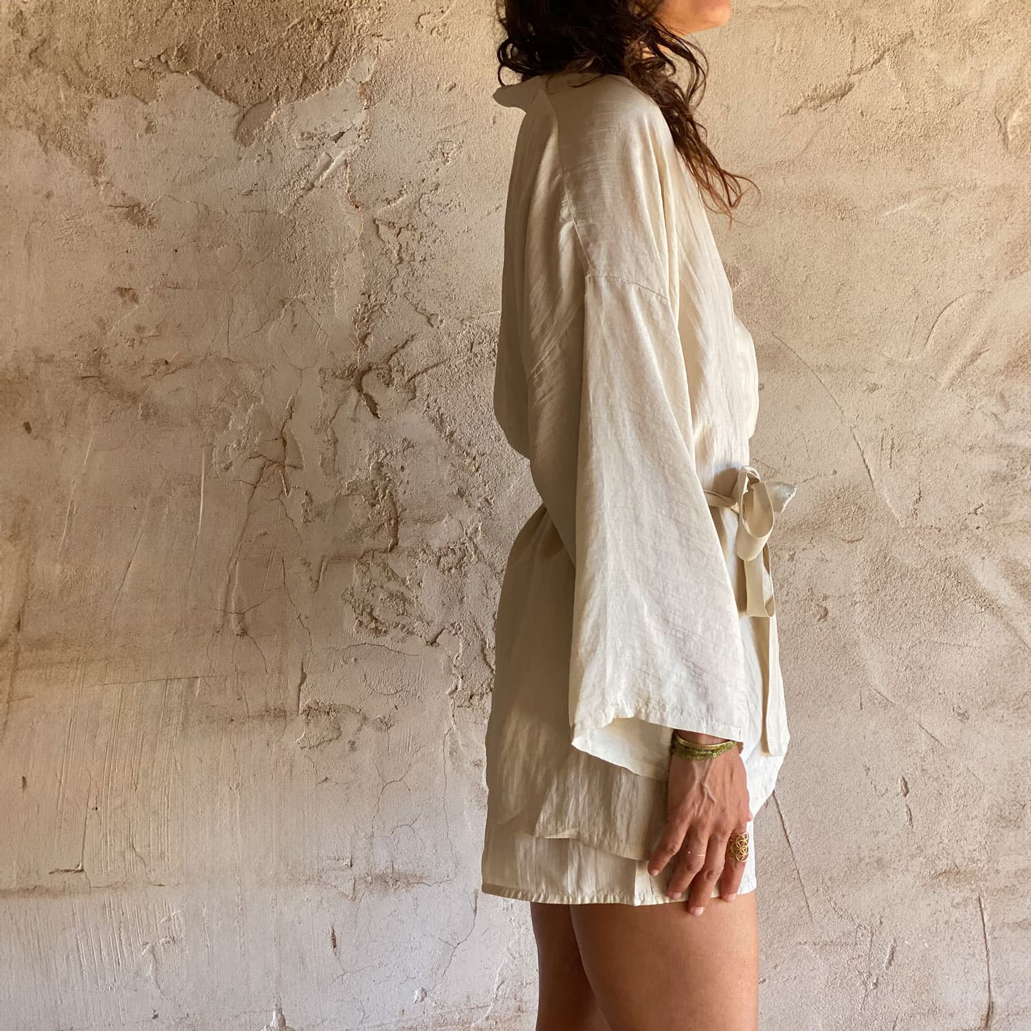Yoko Kimono - Women - HS Habotai Silk 40 - S000 Natural