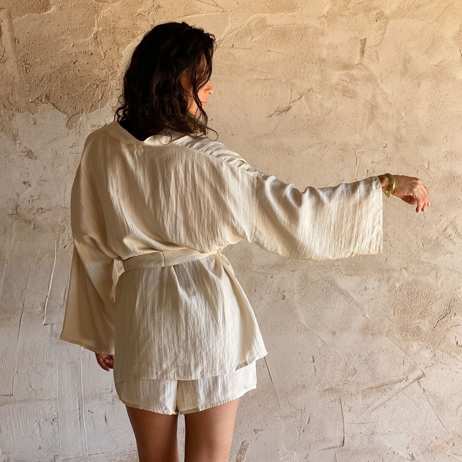 Yoko Kimono - Women - HS Habotai Silk 40 - S000 Natural