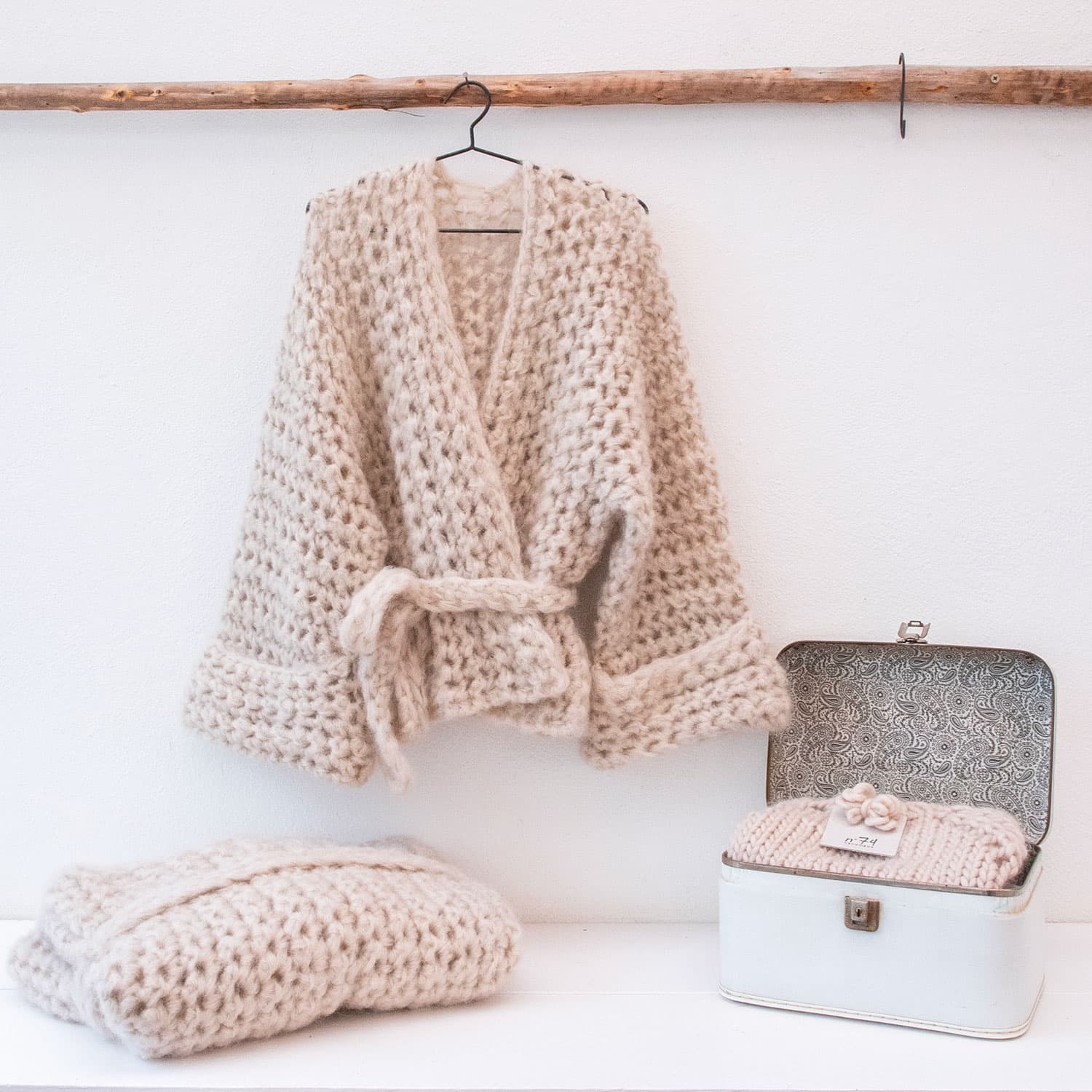 Numero 74 - Fashion - Atelier Crochet Kimono Mohair - Powder - S018