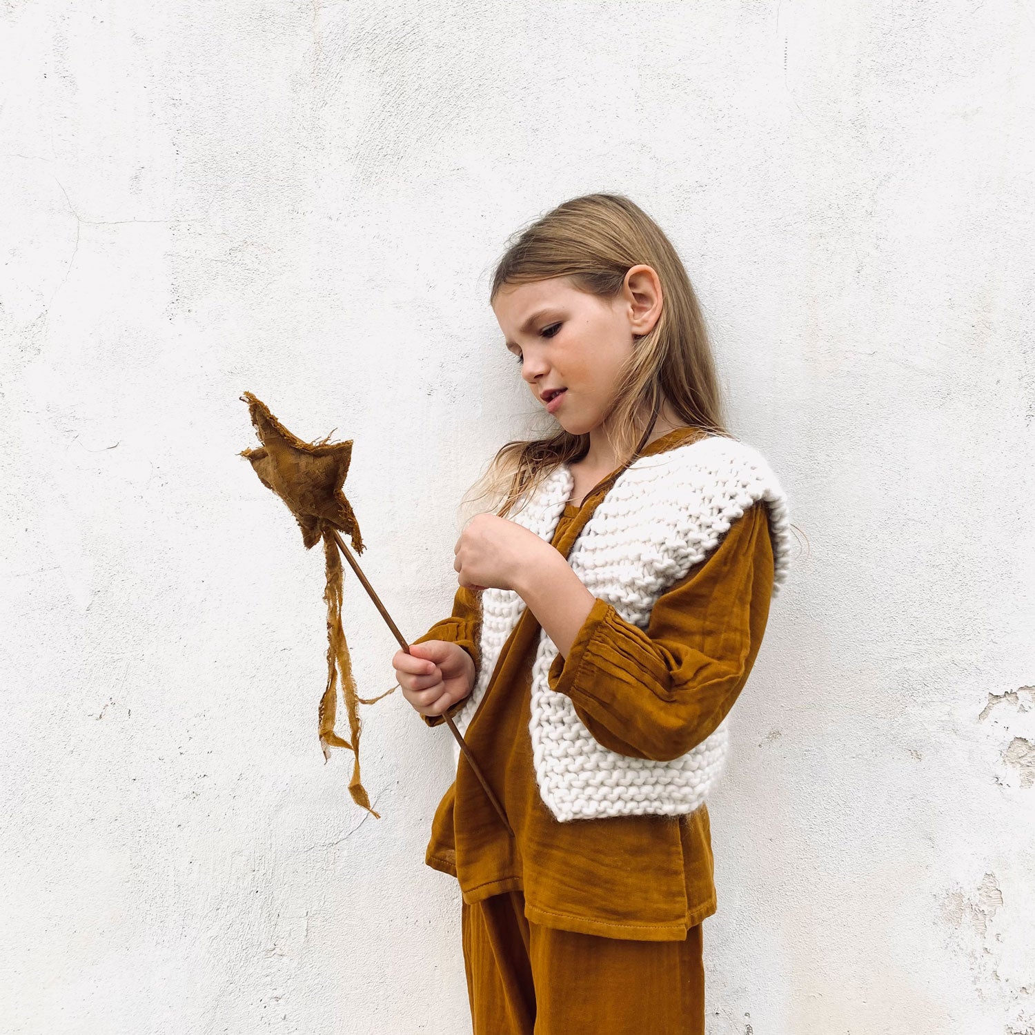 Andrea Gilet - Kids - WA Wool Alpaca - S000 Natural
