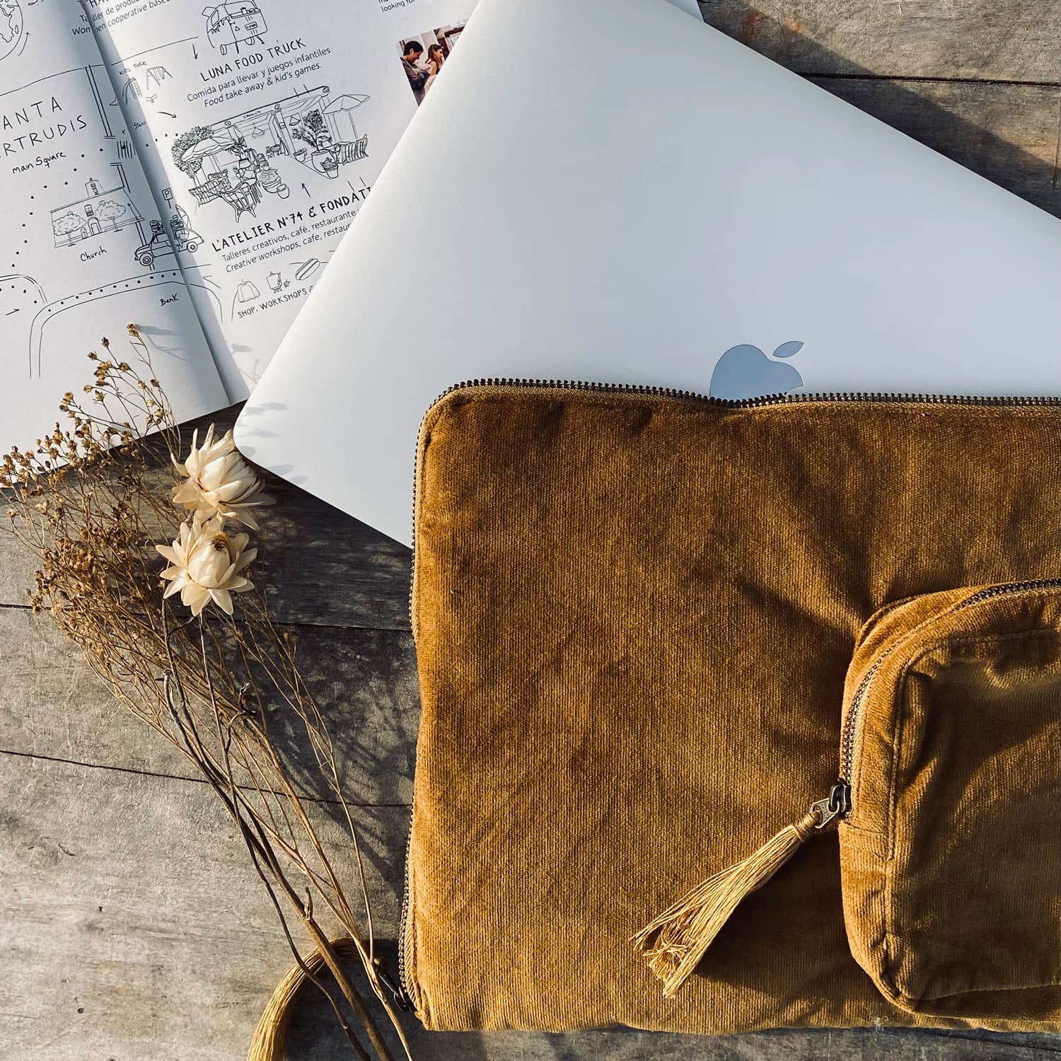 Laptop Case  - WV Woven Velvet - S050 Antique Bronze