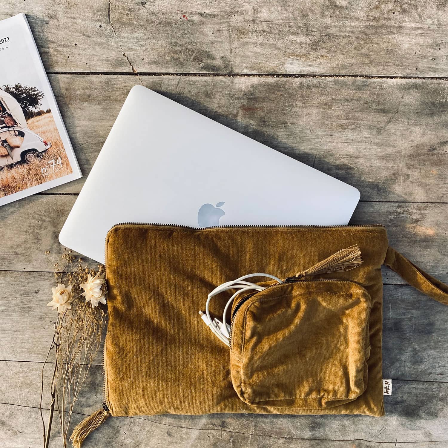 Laptop Case  - WV Woven Velvet - S050 Antique Bronze