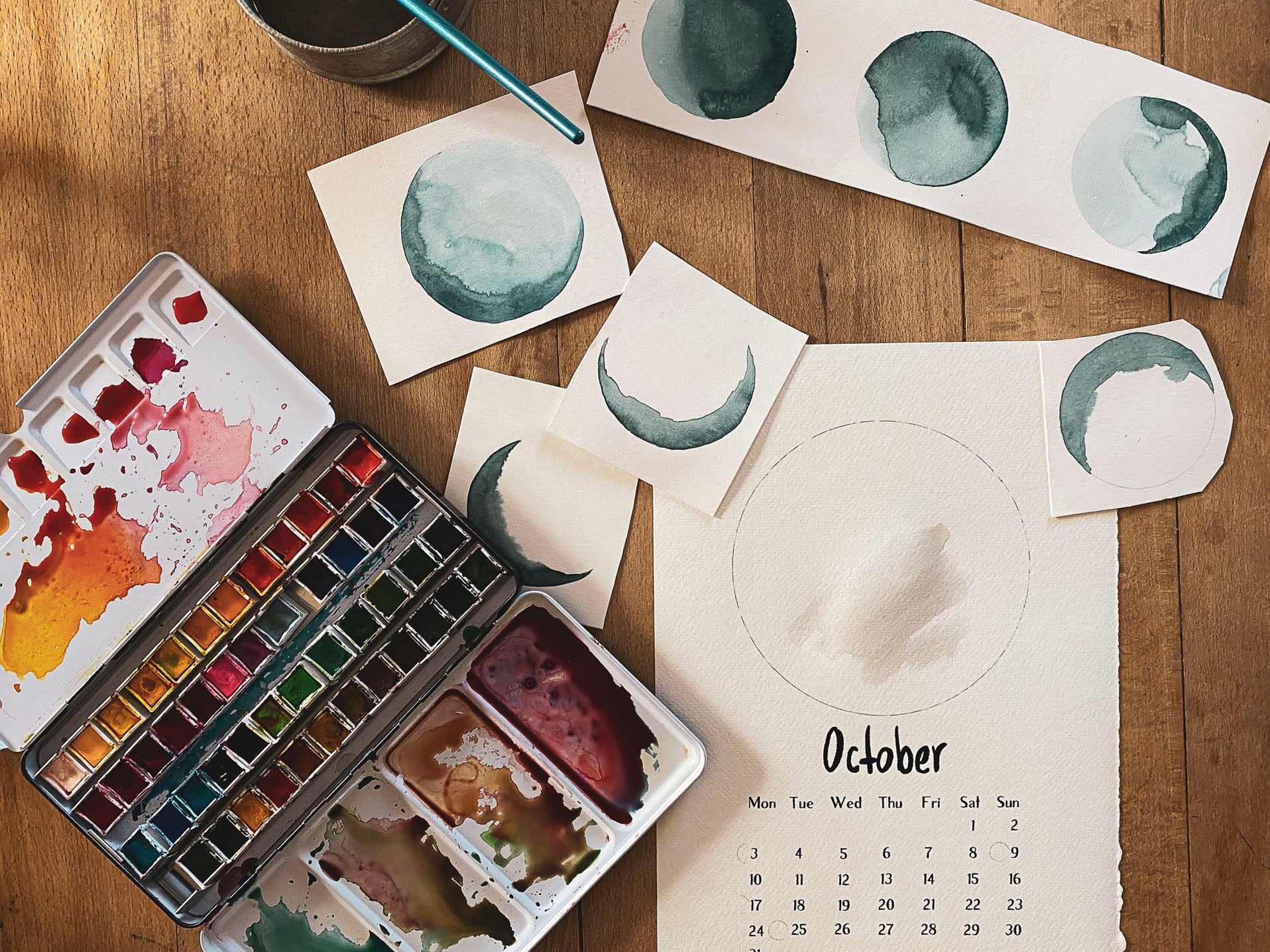 Watercolour Moon Calendar 2022