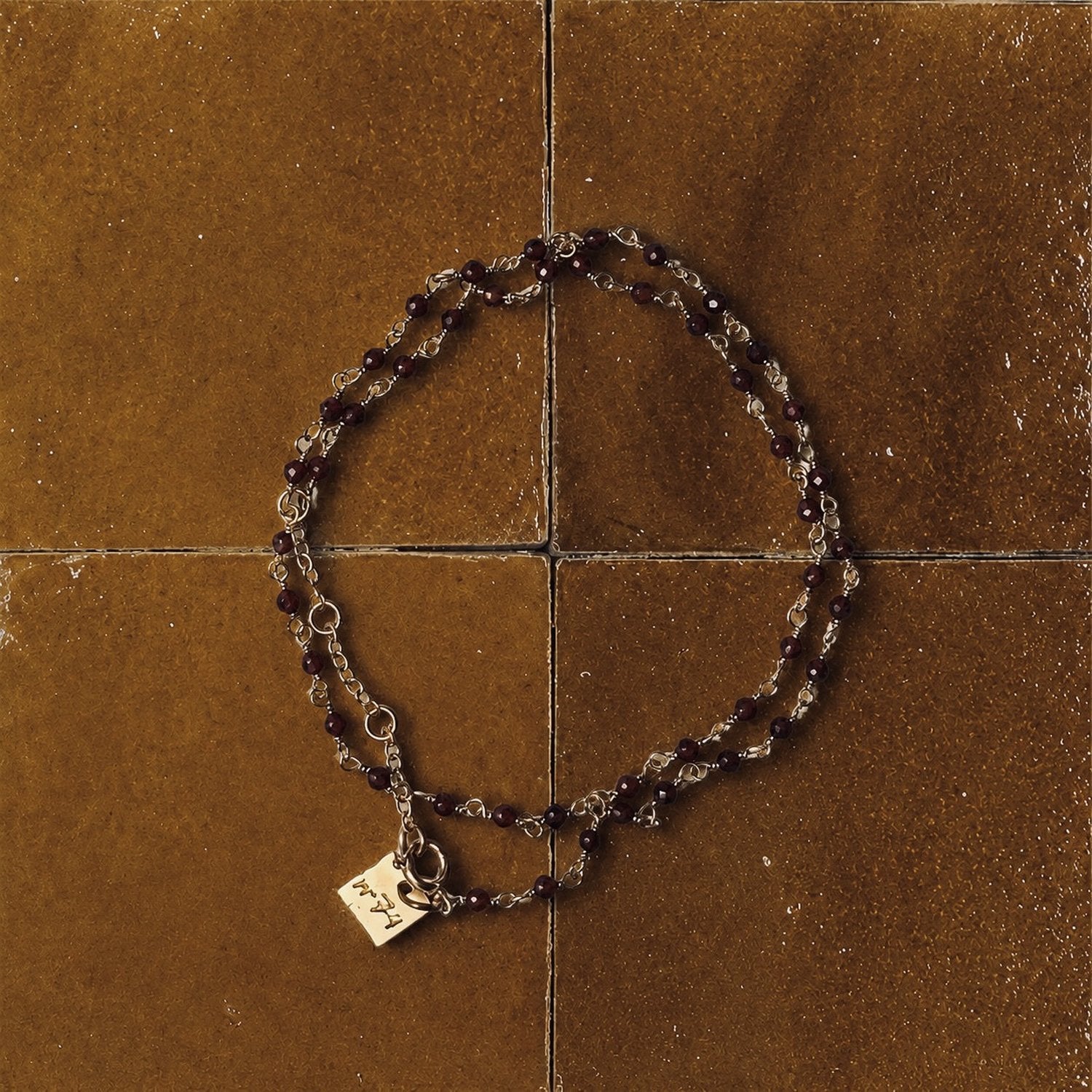 Beads Chain Bracelet - Hessonite