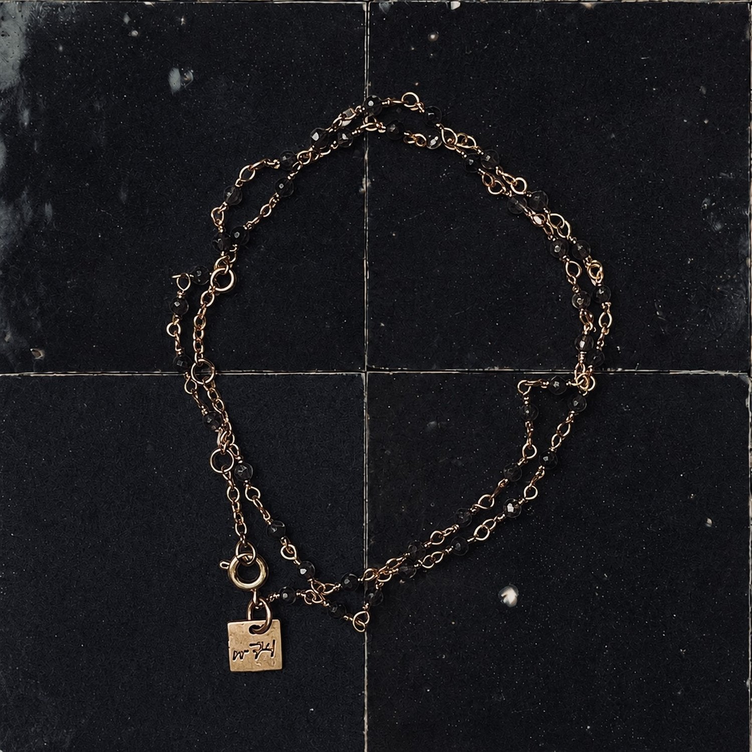 Beads Chain Bracelet - Smocky Quartz