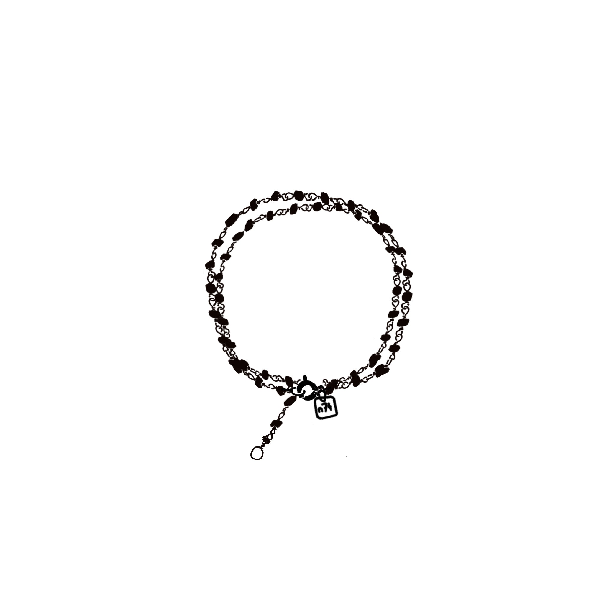 Beads Chain Bracelet - Smocky Quartz