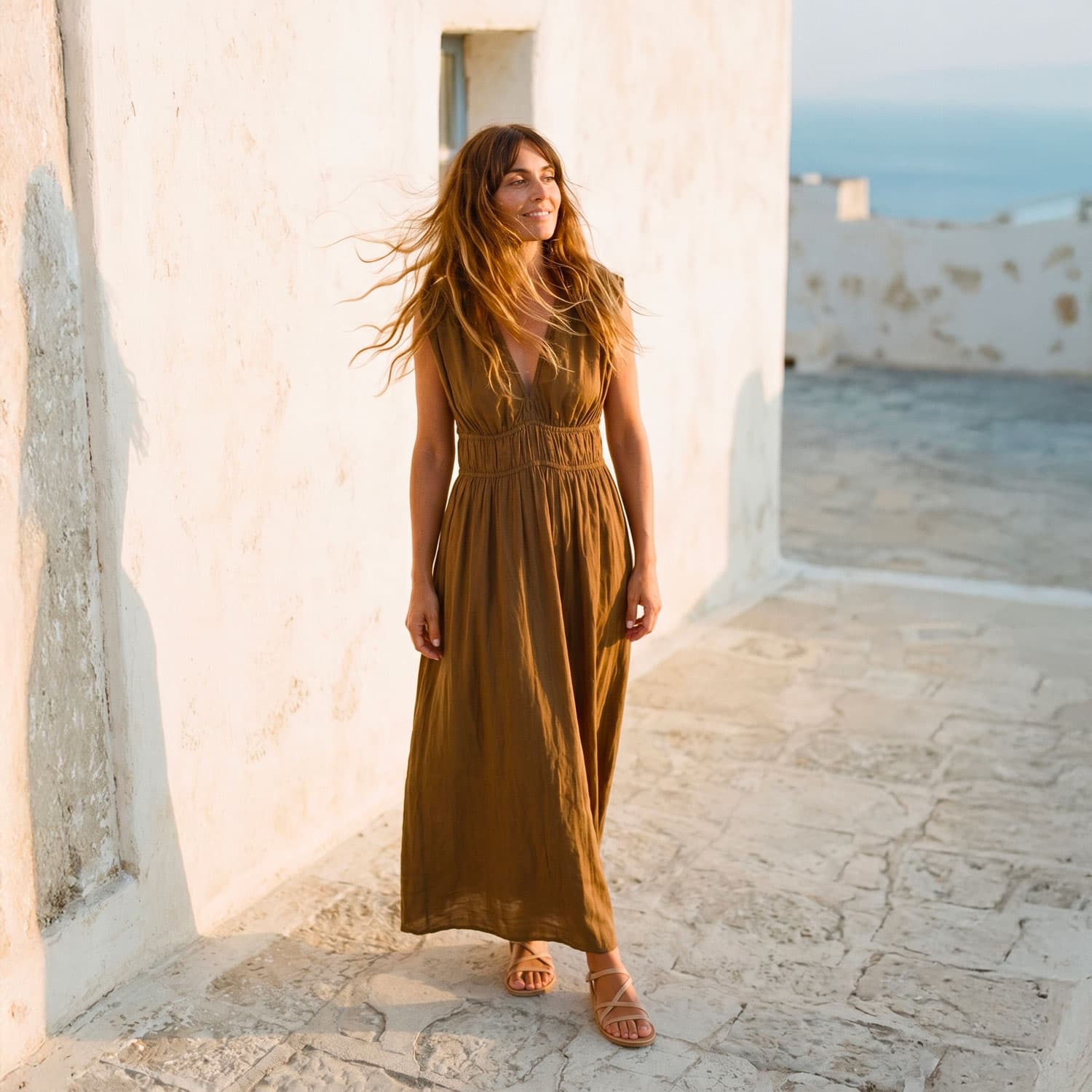 Constance Long Dress  - Women - DS Double Saloo - S050 Antique Bronze