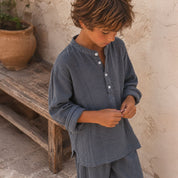 Dan Shirt - Kids - DS Double Saloo - S032 Ice Blue