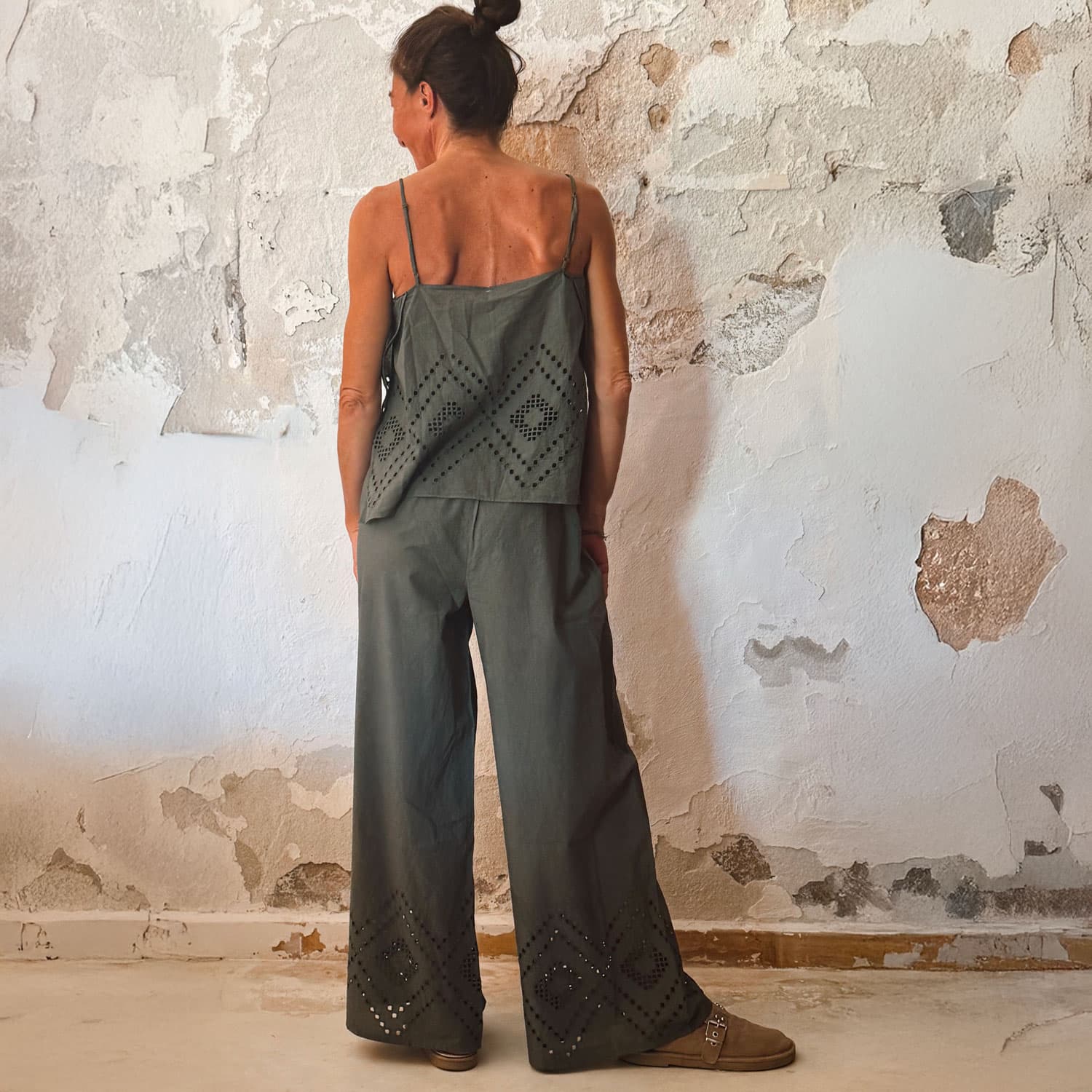 Deborah Pants - Women - CA Cambric 60 - S021 Dark Green Grey