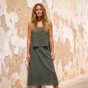 Deborah Skirt - Women - CA Cambric 60 - S021 Dark Green Grey