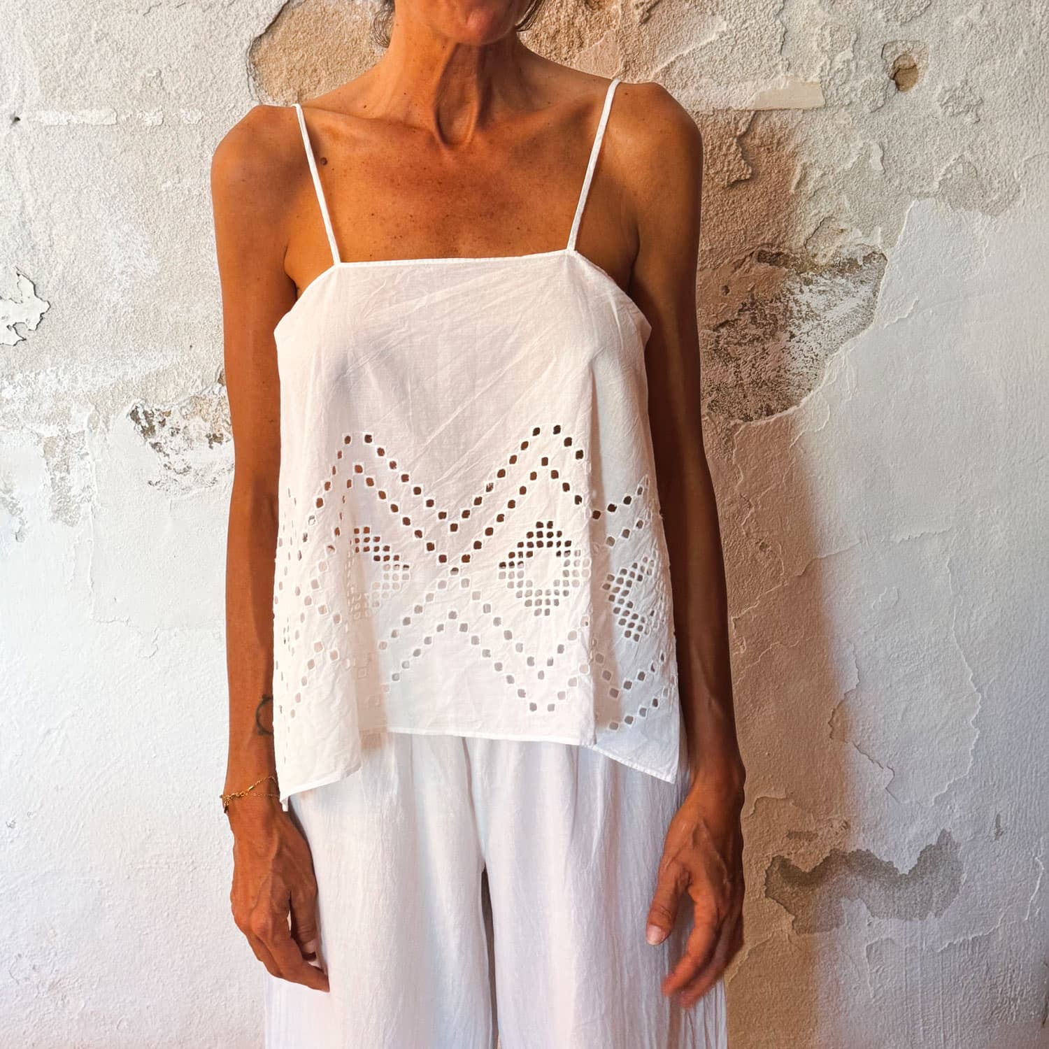 Deborah Tank Top - Women - CA Cambric 60 - S001 White