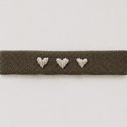 Embroidered Bracelet Triple Heart - S050 Antique Bronze